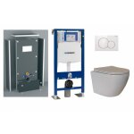 Geberit - pack wc suspendu kelos flush blanc + habillage  carreler