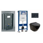 Geberit - pack wc suspendu kelos noir brillant + habillage  carreler