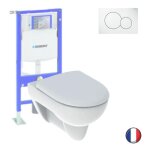 Geberit - pack wc suspendu renova + bati support + plaque sigma01 blanc alpin