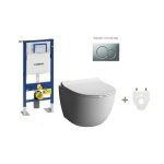 Geberit - pack wc suspendu sans bride modle court plaque de commande : sigma01 chrom mat