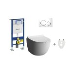 Geberit - pack wc suspendu sans bride modle court plaque de commande : sigma20 blanc / chrom brillant ...