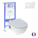 Pack wc suspendu sans bride geberit renova, semi - carn + bati support + plaque sigma01 blanc alpin ...