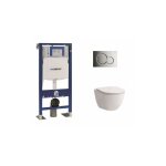 Geberit - pack wc up320 + cuvette sans bride rimless + plaque sigma chr brillante
