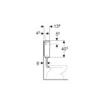 Rservoir apparent geberit ap140, rinage interrompable, alimentation latrale ou  l'arrire au centre, ...
