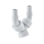 Siphon double raccordement lave - linge lave - vaisselle 152767111 2000  , deux clapets anti - retour, ...