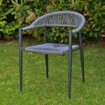 Gecko outdoor - fauteuil aluminium anthracite et corde tressée grise casamance Gecko outdoor - fauteuil aluminium anthracite et corde tressée grise casamance