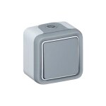 Bouton poussoir �tanche 80x80x55 mm 10a pour pose en saillie ip55 250 v