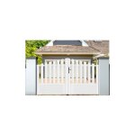 Gefradis - portail battant manuel pvc blanc structure renforc�e h 145 x l 250 alen�on convexe