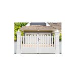 Gefradis - portail battant manuel pvc blanc structure renforcée h 145 x l 250 cm alençon chapeau de gendarme ... Gefradis - portail battant manuel pvc blanc structure renforcée h 145 x l 250 cm alençon chapeau de gendarme ...