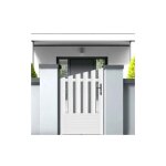 Gefradis - portillon battant manuel pvc blanc alen�on convexe l 100 x h 145 cm - poign�e � droite