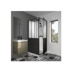 Gelco - cabine de douche 90x90x220 style industriel noir