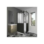 Gelco - cabine de douche 90x90x220 style industriel noir