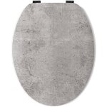 Gelco design - abattant wc real mdf gris charni�res m�tal noir