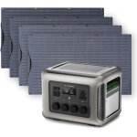 Allpowers - r2500 gnrateur lectrique portable avec 4 x panneau solaire flexible 200w, ip68 tanche ...