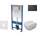 Genesis - set de bti - support, cuvette, abattant softclose et plaque de dclenchement gemini ii, noir ...