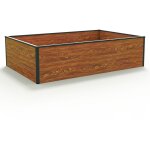 Gfp - aluminium carr� potager sur�lev� halfsize - bac de jardin stable et peu encombrant en aspect bois ...