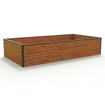 Gfp - aluminium carr potager surlev halfsize - bac de jardin stable et peu encombrant en aspect bois ...