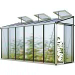 Gfp - serre adoss�e flora 26 - panneaux en polycarbonate d'env. 16 mm - 388x142 cm - aluminium