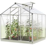 Serre de jardin jasmin 3 structure en aluminium 192 x 192 cm panneaux en polycarbonate - avec cadre de ...