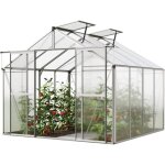 Gfp serre de jardin orchidee 4 structure en aluminium 256 x 256 cm panneaux en polycarbonate