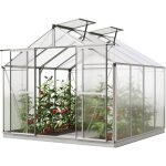Gfp serre de jardin orchidee 4 structure en aluminium 256 x 256 cm panneaux en polycarbonate - avec cadre ...