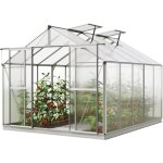 Gfp serre de jardin orchidee 5 structure en aluminium 256 x 317 cm panneaux en polycarbonate - avec cadre ...