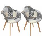 Altobuy - giada - lot de 2 fauteuils patchwork motifs gris�s