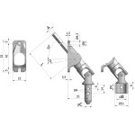 Gilac - sortie de caisson 50� femelle diam�tre 13mm platine zamac 22x52mm hexagonale 7x350mm nickel� ...