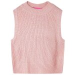 Gilet pull - over tricot� pour enfants rose clair 128