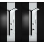 Colonne de douche hydromassage en aluminium verni en poudre blanche mat (frontal) et noir mat (lateral) ... Colonne de douche hydromassage en aluminium verni en poudre blanche mat (frontal) et noir mat (lateral) ...