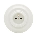 Prise de courant r�tro porcelaine blanche - girard - sudron - r�tro charm