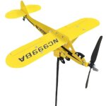 Girouette d'avion, d�coration de jardin de cour, jaune citron, 35 30cm
