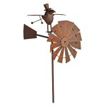 La grande prairie - girouette éolienne moulin jardin birdy 42x58x150cm La grande prairie - girouette éolienne moulin jardin birdy 42x58x150cm