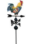 Girouette de jardin en fer multicolore forme coq ? pieu de 47 pouces pour toits et cl�tures ? d�coratif ...