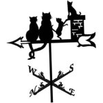 Girouette en m�tal, girouette de jardin, outil de mesure professionnel, support de toit de jardin, le ...