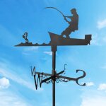 Girouette p�che p�cheur ornement girouettes m�tal girouette vent outil de mesure noir pour toit cour ...