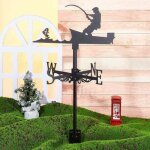Girouette p�che p�cheur ornement girouettes m�tal girouette vent outil de toit cour jardin ferme d�coration ...