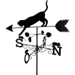 Girouette à planter ou à fixer motif chat et souris wenko, indique la direction du vent : n - s - w ... Girouette à planter ou à fixer motif chat et souris wenko, indique la direction du vent : n - s - w ...