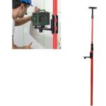 [jamais utilis�] gistuch tige t�lescopique de niveau laser 224 - 400 cm acier inoxydable perche t�lescopique ...