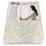 Giusy beige curtain - paire de rideaux modernes en verre semi - transparent avec effet boucl en polyester ...