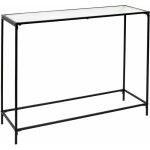Glassi - console noire plateau en verre textur�