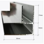 Glaswerk westfalen - 200x30x27cm aluminium u - profil