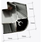 Glaswerk westfalen - 200x30x30cm aluminium u - profil