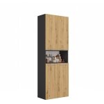 Hucoco - glaze - armoire de salle de bain avec panier  ligne - style moderne - 174x60x30 cm - colonne ...