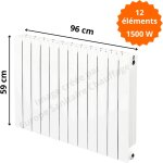 Global radiatori - radiateur aluminium horizontal h. 59 x 96 cm vip 500 deville 1500 w