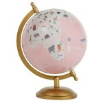 Globe terrestre rose animaux