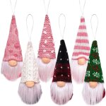 Gnome noel (lot de 6), lutin de noel peluche 16 x 6 cm, sudois de nol pre nol gnome poupe de nol ...