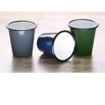 Gobelet en acier emaill gris et noir 310 ml - lot de 6 - olympia