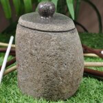 Wanda collection - gobelet galet pierre de rivire avec couvercle