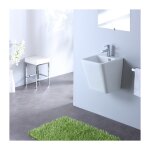 Planetebain - lavabo  suspendre blanc de forme pure